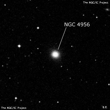 NGC 4956 - линзовидная галактика. Описание NGC 4956:, Галактика в созвездии Гончие Псы