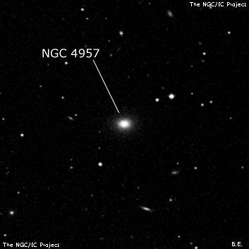 NGC 4957 - эллиптическая галактика. Описание NGC 4957:, Галактика в созвездии Волосы Вероники