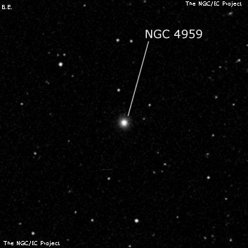 NGC 4959 - спиральная галактика. Описание NGC 4959:, Галактика в созвездии Гончие Псы