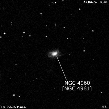 NGC 4960 - спиральная галактика с баром. Описание NGC 4960:, Галактика в созвездии Волосы Вероники