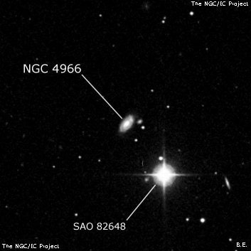 NGC 4966 - спиральная галактика с баром. Описание NGC 4966:, Галактика в созвездии Волосы Вероники