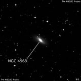 NGC 4968 - спиральная галактика с баром. Описание NGC 4968:, Галактика в созвездии Гидра