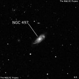 NGC 497 - спиральная галактика с баром. Описание NGC 497:, Галактика в созвездии Кит