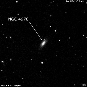 NGC 4978 - линзовидная галактика. Описание NGC 4978:, Галактика в созвездии Волосы Вероники