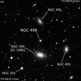 NGC 498 - линзовидная галактика. Описание NGC 498:, Галактика в созвездии Рыбы