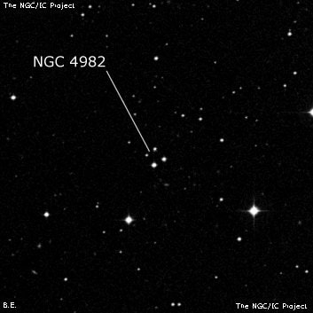 NGC 4982 - четыре звезды. Описание NGC 4982:, Объект глубокого космоса в созвездии Дева