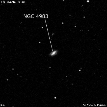 NGC 4983 - спиральная галактика с баром. Описание NGC 4983:, Галактика в созвездии Волосы Вероники