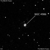 NGC 4986 - спиральная галактика с баром. Описание NGC 4986:, Галактика в созвездии Гончие Псы