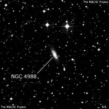 NGC 4988 - линзовидная галактика. Описание NGC 4988:, Галактика в созвездии Центавр