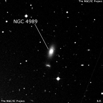 NGC 4989 - линзовидная галактика. Описание NGC 4989:, Галактика в созвездии Дева