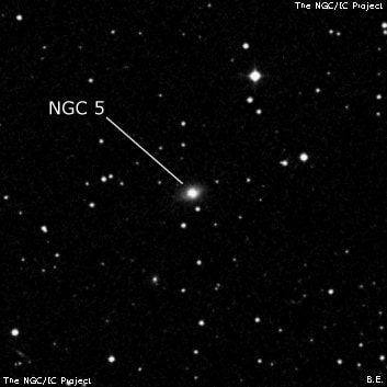 NGC 5 - эллиптическая галактика. Описание NGC 5:, Галактика в созвездии Андромеда