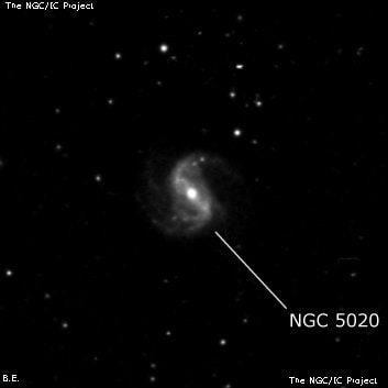 NGC 5020 - спиральная галактика с баром. Описание NGC 5020:, Галактика в созвездии Дева