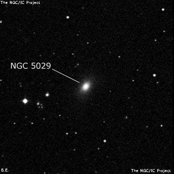 NGC 5029 - эллиптическая галактика. Описание NGC 5029:, Галактика в созвездии Гончие Псы