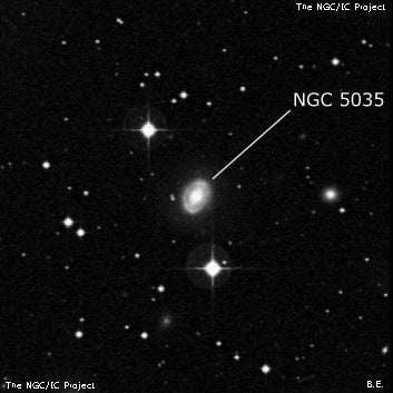 NGC 5035 - спиральная галактика с баром. Описание NGC 5035:, Галактика в созвездии Дева