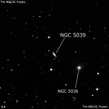 NGC 5039 - спиральная галактика. Описание NGC 5039:, Галактика в созвездии Дева