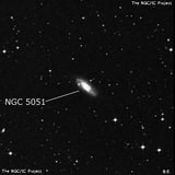 NGC 5051 - спиральная галактика с баром. Описание NGC 5051:, Галактика в созвездии Гидра