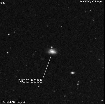 NGC 5065 - спиральная галактика с баром. Описание NGC 5065:, Галактика в созвездии Волосы Вероники