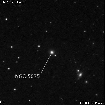 NGC 5075 - эллиптическая галактика. Описание NGC 5075:, Галактика в созвездии Дева