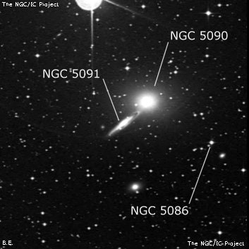 NGC 5091 - спиральная галактика. Описание NGC 5091:, Галактика в созвездии Центавр