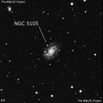 NGC 5105 - спиральная галактика с баром. Описание NGC 5105:, Галактика в созвездии Дева