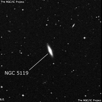 NGC 5119 - линзовидная галактика. Описание NGC 5119:, Галактика в созвездии Дева