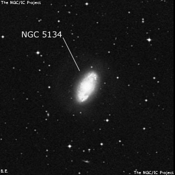 NGC 5134 - спиральная галактика с баром. Описание NGC 5134:, Галактика в созвездии Дева