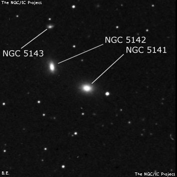 NGC 5141 - линзовидная галактика. Описание NGC 5141:, Галактика в созвездии Гончие Псы