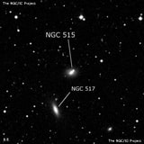 NGC 515 - линзовидная галактика. Описание NGC 515:, Галактика в созвездии Рыбы