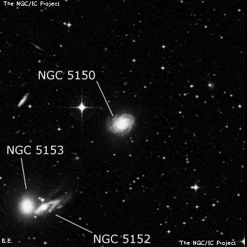 NGC 5150 - спиральная галактика с баром. Описание NGC 5150:, Галактика в созвездии Гидра