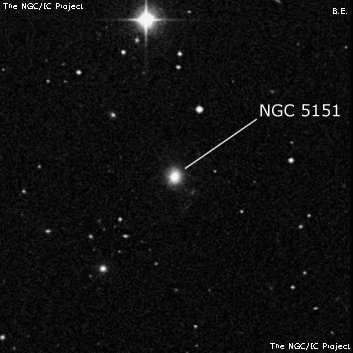 NGC 5151 - спиральная галактика. Описание NGC 5151:, Галактика в созвездии Волосы Вероники