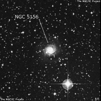 NGC 5156 - спиральная галактика с баром. Описание NGC 5156:, Галактика в созвездии Центавр