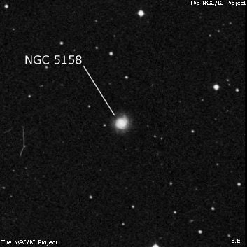 NGC 5158 - спиральная галактика с баром. Описание NGC 5158:, Галактика в созвездии Волосы Вероники