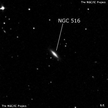 NGC 516 - спиральная галактика с баром. Описание NGC 516:, Галактика в созвездии Рыбы