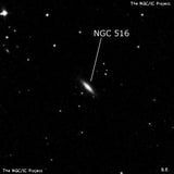 NGC 516 - спиральная галактика с баром. Описание NGC 516:, Галактика в созвездии Рыбы