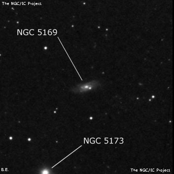 NGC 5169 - спиральная галактика с баром. Описание NGC 5169:, Галактика в созвездии Гончие Псы