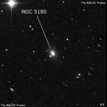 NGC 5180 - линзовидная галактика. Описание NGC 5180:, Галактика в созвездии Волосы Вероники