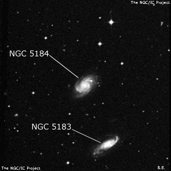NGC 5184 - спиральная галактика с баром. Описание NGC 5184:, Галактика в созвездии Дева