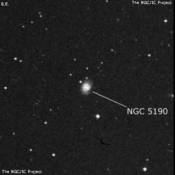NGC 5190 - спиральная галактика с баром. Описание NGC 5190:, Галактика в созвездии Волосы Вероники