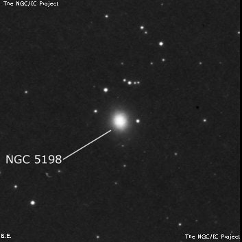 NGC 5198 - эллиптическая галактика. Описание NGC 5198:, Галактика в созвездии Гончие Псы