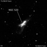 NGC 520 - галактика. Описание NGC 520:, Галактика в созвездии Рыбы
