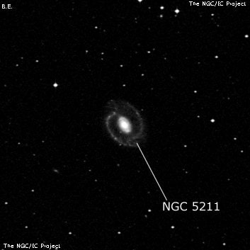 NGC 5211 - спиральная галактика с баром. Описание NGC 5211:, Галактика в созвездии Дева