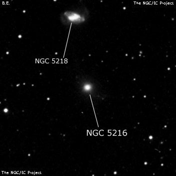 NGC 5216 - эллиптическая галактика. Описание NGC 5216:, Галактика в созвездии Большая Медведица