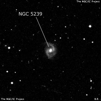 NGC 5239 - спиральная галактика с баром. Описание NGC 5239:, Галактика в созвездии Волопас