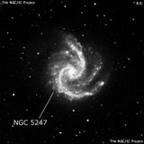 NGC 5247 - спиральная галактика с баром. Описание NGC 5247:, Галактика в созвездии Дева