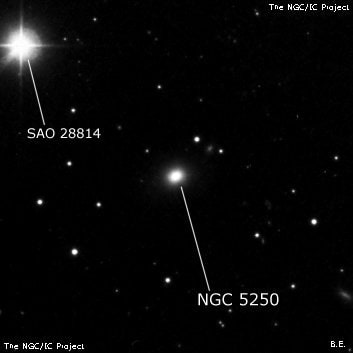 NGC 5250 - линзовидная галактика. Описание NGC 5250:, Галактика в созвездии Большая Медведица
