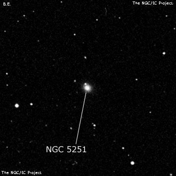 NGC 5251 - линзовидная галактика. Описание NGC 5251:, Галактика в созвездии Волопас