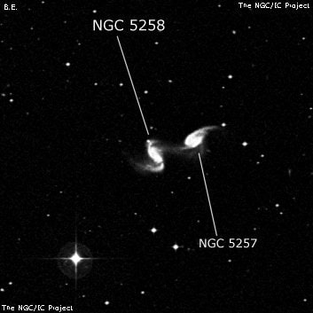 NGC 5258 - спиральная галактика с баром. Описание NGC 5258:, Галактика в созвездии Дева