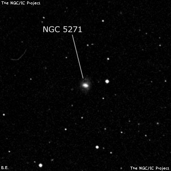 NGC 5271 - спиральная галактика с баром. Описание NGC 5271:, Галактика в созвездии Гончие Псы