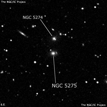 NGC 5275 - линзовидная галактика. Описание NGC 5275:, Галактика в созвездии Гончие Псы