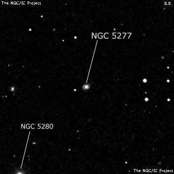 NGC 5277 - галактика. Описание NGC 5277:, Галактика в созвездии Гончие Псы